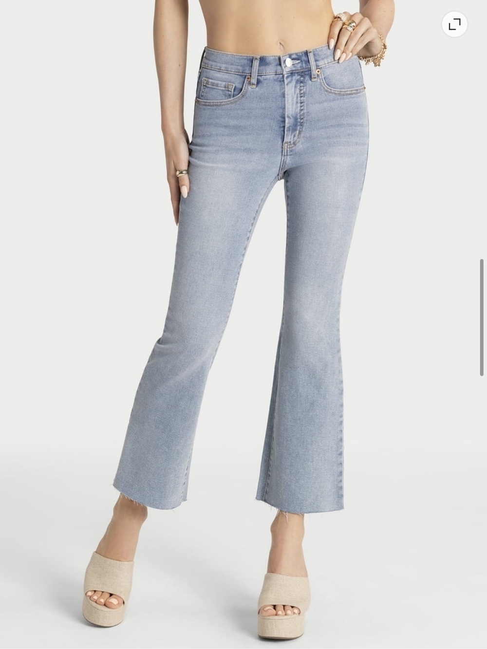 Jessica Simpson Cropped High-Rise Light Blue Ankle Flare Jeans Women Size 12